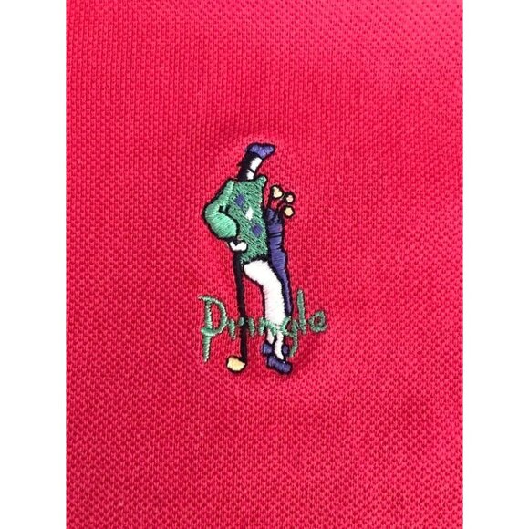Vintage PRINGLE SPORTS Short Sleeve Golf Polo Shirt Mens Size Small Pink - Picture 4 of 8